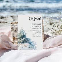 水の色ミニマリスト冬の赤ちゃんシャワー