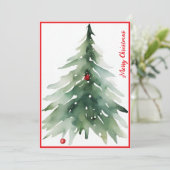 水の色ミニマリスト赤の企業のクリスマス シーズンカード (スタンド正面)