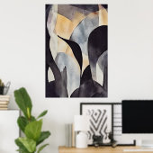 水の色ミニマリストBoho Wall Art,抽象芸術 ポスター (ホームオフィス)