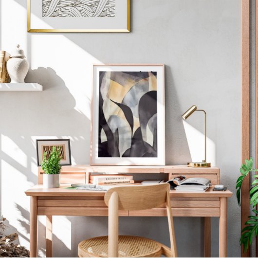 水の色ミニマリストBoho Wall Art,抽象芸術 ポスター