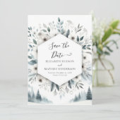 水の色ミニマル山結婚の セーブザデート (スタンド正面)