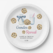 水の色ミルクとクッキー性別リビール ペーパープレート (正面)