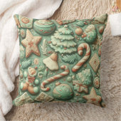 水の色ミントグリーンクリスマスモチーフ休日 クッション (ブランケット)