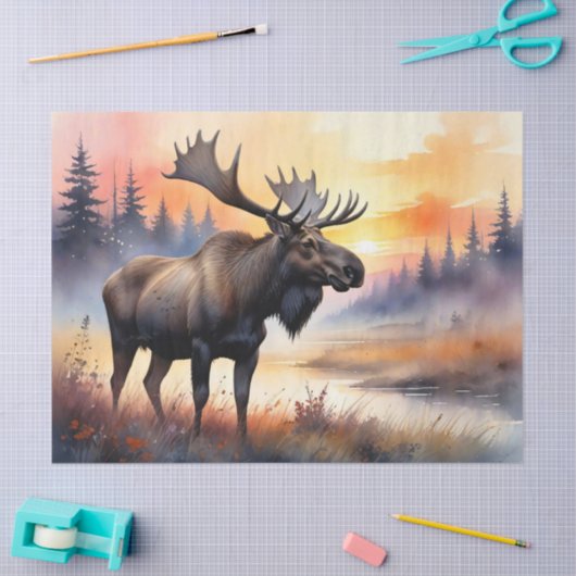 水の色ムースアットサンライズデクページ 薄葉紙 (クラフト)