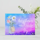 *~*水の色メイスンジャーフローラベビーシャワー素朴 招待状 (スタンド正面)