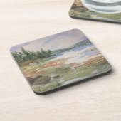 水の色メインランドスケープ水の森ブルーグリーン コースター (左側)