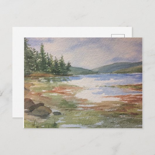 水の色メイン低潮海岸線はがき ポストカード (正面/裏面)