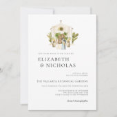 水の色メキシコアシエンダ結婚教会 招待状 (正面)