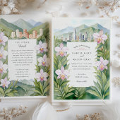 水の色メデリンコロンビアのラン結婚ス 招待状