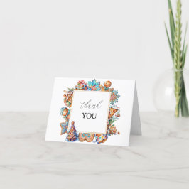 水の色メリーエレガントクリスマス赤ちゃんシャワーTha サンキューカード