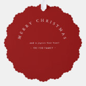 水の色メリークリスマスウィッシュキツネ&ツリー オーナメントカード (裏面)