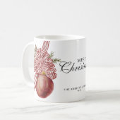 水の色メリークリスマスオーナメントストライプのボウ コーヒーマグカップ (正面左)