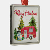 水の色メリークリスマスキャンパー&ツリー メタルオーナメント (右)