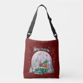水の色メリークリスマスギフトの車 クロスボディバッグ (正面)
