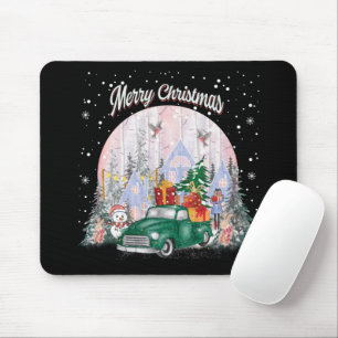 水の色メリークリスマスギフトの車 マウスパッド