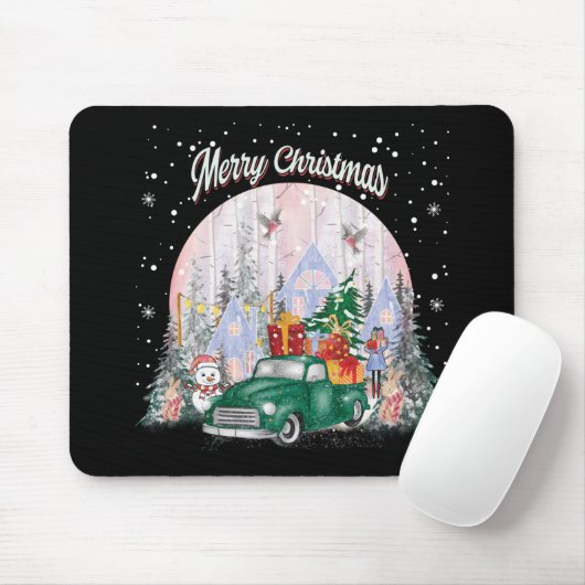 水の色メリークリスマスギフトの車 マウスパッド (マウス)