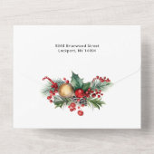 水の色メリークリスマスクリスマスフローラ写真 オールインワン招待状 (裏面)