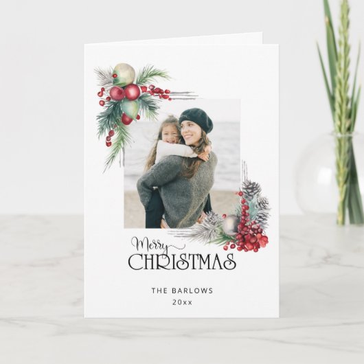 水の色メリークリスマスクリスマスフローラ写真 シーズンカード (正面)