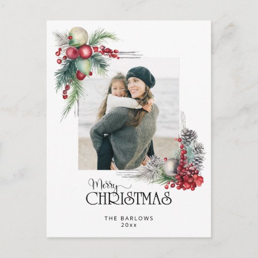 水の色メリークリスマスクリスマスフローラ写真 シーズンポストカード (正面)