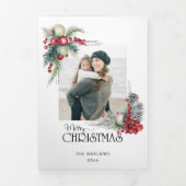 水の色メリークリスマスクリスマスフローラ写真 三つ折りカード (カバー)