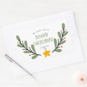 水の色メリークリスマスシール 長方形シール (封筒)