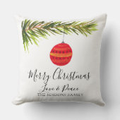 水の色メリークリスマスツリーメリーと明るい クッション (正面)