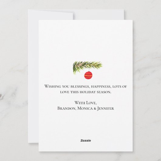 水の色メリークリスマスツリーメリーと明るい シーズンカード (裏面)