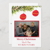 水の色メリークリスマスツリー家族写真 シーズンカード (正面/裏面)