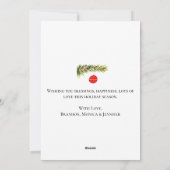 水の色メリークリスマスツリー家族写真 シーズンカード (裏面)