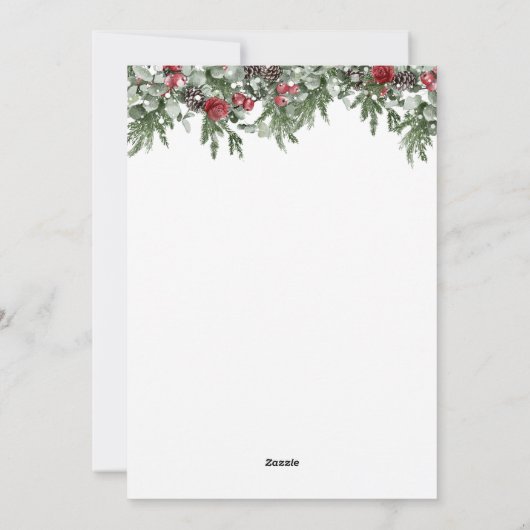 水の色メリークリスマスフォトホリデーカード シーズンカード (裏面)