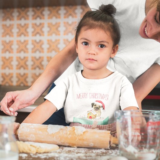 水の色メリークリスマスブルフランスのドッグ Tシャツ
