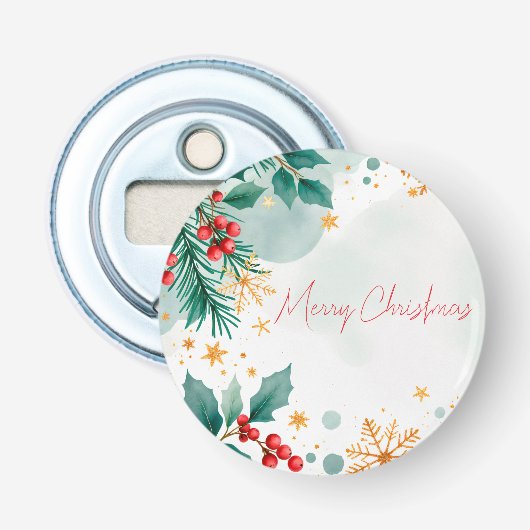 水の色メリークリスマスボトルオープナーエレガント- 栓抜き (正面)