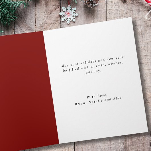 水の色メリークリスマスボーストライプのグオーナメント カード