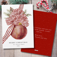 水の色メリークリスマスレッドボウオーナメント