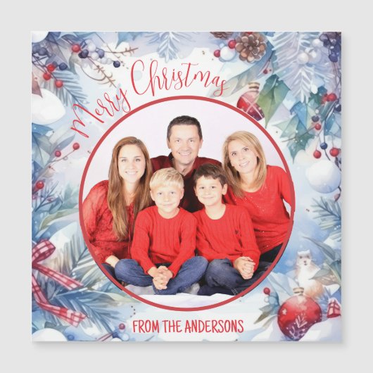 水の色メリークリスマス冬の縁ど写真 (正面)