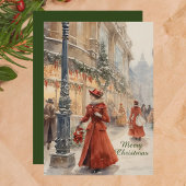 水の色メリービクトリアンクリスマスホリデーカード シーズンカード