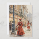 水の色メリービクトリアンクリスマスホリデーカード シーズンカード (正面)