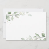 水の色メールボックスのツリー葉の仮想ベビーシャワー 招待状 (裏面)