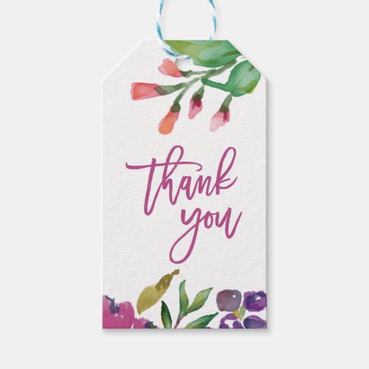 水の色モダンありがとうギフトラベル ギフトタグ (正面)