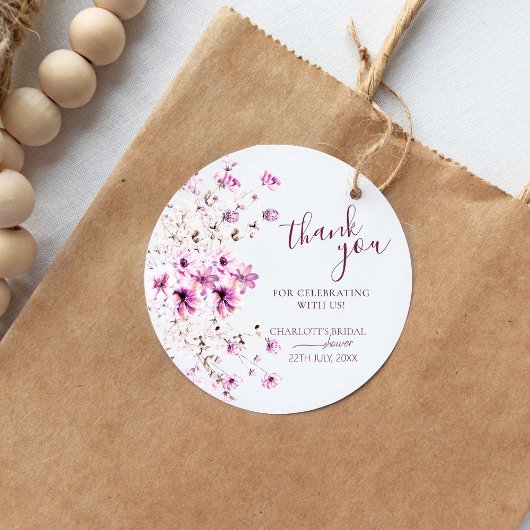 水の色モダンありがとうブライダルシャワーシール ラウンドシール