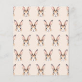 水の色モダンかわいいイースターバニー顔紙 (裏面)