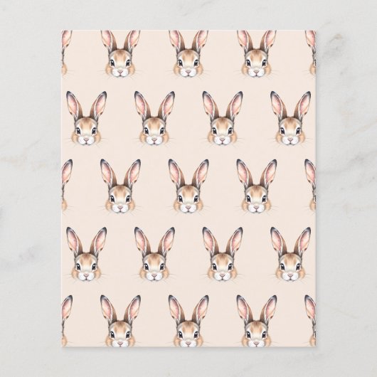 水の色モダンかわいいイースターバニー顔紙 (正面)