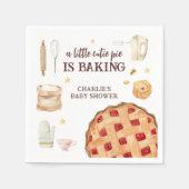 水の色モダンかわいこちゃんパイはベーキングベビーシャワー スタンダードカクテルナプキン (正面)