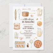 水の色モダンかわいこちゃんパイはベーキングベビーシャワー 招待状 (正面)