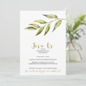 水の色モダンの近所のカクテルパーティー金ゴールド 招待状 (スタンド正面)