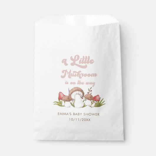 水の色モダンキノコ赤ちゃんシャワー好意バッグ フェイバーバッグ (正面)