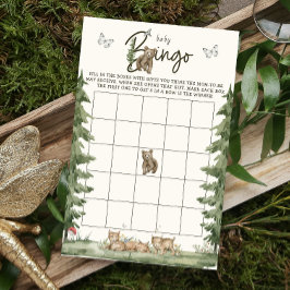 水の色モダンクマ赤ちゃんシャワービンゴゲーム チラシ