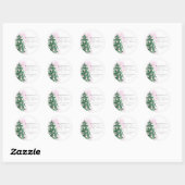 水の色モダンクリスマスツリーの赤ちゃんシャワー ラウンドシール (シート)