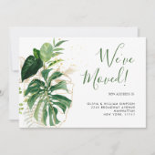 水の色モダンジャングル熱帯緑の動き 案内状 (正面)