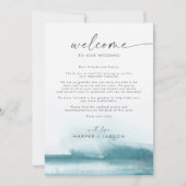 水の色モダンティール(緑がかった色)ウェルカムレター&旅程 (正面)